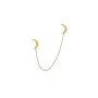 Jane Kønig Double Half Moon NO. 2 chain stud Boucle d'oreille Unique Acier inoxydable plaqué or DHMC-AW26-SS-G