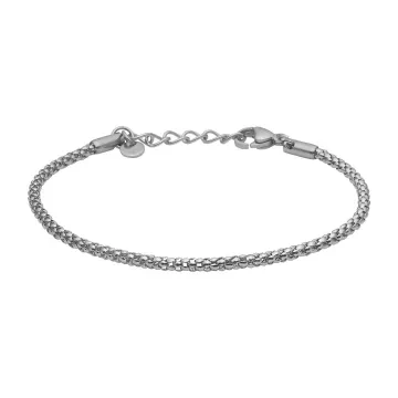 Bracelet En Acier Inoxydable Argenté Mat Imposant - Occasion Très Bon état, Style Robuste