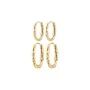 Pilgrim SENSE hoop earrings, 2-in-1 set Boucles d'oreilles Laiton plaqué or 132542053