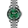 Montre OceanX Sharkmaster-V Steel VSMS533 avec cadran Vert, boîtier de 42 mm de diamètre et bracelet Bracelet en métal de Argent