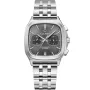 Montre Carl Pique Carré Chrono CP0029 avec cadran Gris, boîtier de 39 mm de diamètre et bracelet Bracelet en métal de Argent