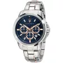 Montre Maserati Successo R8873621008 avec cadran Bleu, boîtier de 44 mm de diamètre et bracelet Bracelet en métal, Bracelet bicolore en métal de Or rose, Argent