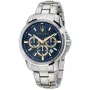 Montre Maserati R8873621016 avec cadran Bleu, boîtier de 44 mm de diamètre et bracelet Bracelet en métal, Bracelet bicolore en métal de Or, Argent