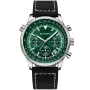 Montre Studsgaard Aviator S0012 avec cadran Vert, boîtier de 44 mm de diamètre et bracelet Bracelet en cuir de Noir