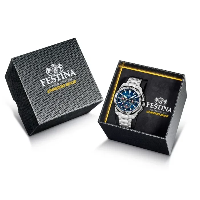 Montre Festina Chronographe Quartz Vintage - Avec Boîte - Non Testée - Occasion