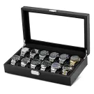 Ditur Boîtes à montres 12 montres Noir Carbone imité DIT0000238