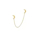 Jane Kønig Double Half Moon NO. 2 chain stud Boucle d'oreille Unique Acier inoxydable plaqué or DHMC-AW26-SS-G