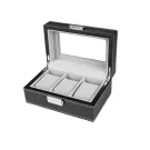 Ditur Boîtes à montres 3 montres Noir Cuir synthétique KXD0521