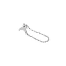Jane Kønig Single Half Moon NO. 2 Chain Stud Boucle d'oreille Unique Acier inoxydable SHMS-AW26-SS-S